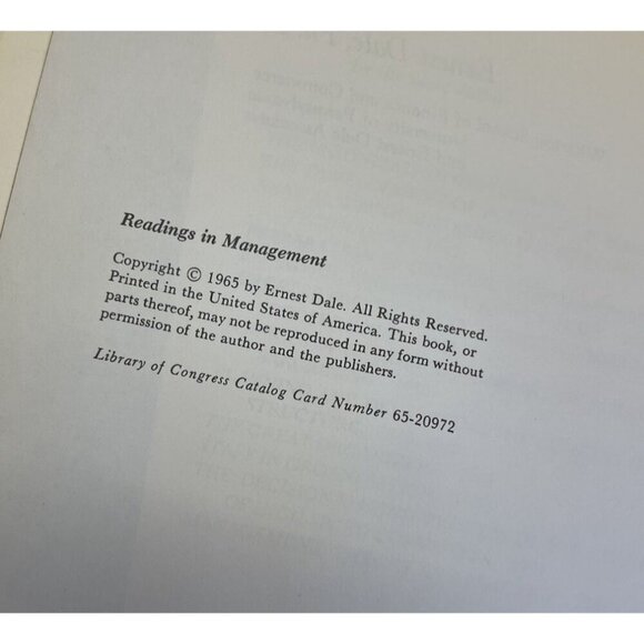 Readings in Mgmt Dale 1965 HC Landmark Biz Textbook Univ School Vtg RARE - Picture 8 of 9